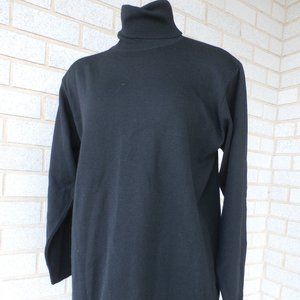 MXL BLACK TURTLENECK 100% FINE MERINO WOOL SWEATER SIZE S
